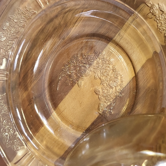 Federal Glass Cabbage Rose Dish - Picture 5 of 7